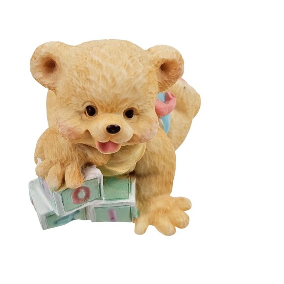 Cherished Teddies Mini Figurines Set Of 6 Hand Painted Bears Resin Vintage - Picture 6 of 9